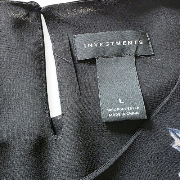 Investments Floral Blouse, Size Large - Picture 3 of 11